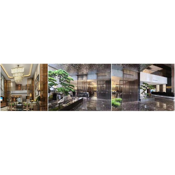 Screen Stainless Steel Hotel Furniture Frosted Decorative Room Partition