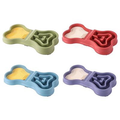 Bone-Shaped Slow Feeder Dog Bowl | Anti-Slip Pet Puzzle Bowl for Healthy Eating | PP Material Lick Mat & Interactive Feeding Mat for Dogs and Cats | 34.7cm Large