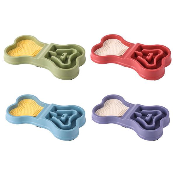 Interactive Dog Puzzle Bowl & Lick Mat Combo | Brain-Stimulating Pet Feeder with Anti-Slip Base | Dual-Zone Enrichment Feeding System | Large 34.7cm Design