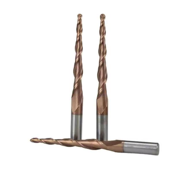 Jinan Hard bar Hot Selling CNC Carving Knife with Double-edged Taper Ball End Milling Cutter 6 * 25 * R1 * 50 Solid Hard Alloy suitable for wood