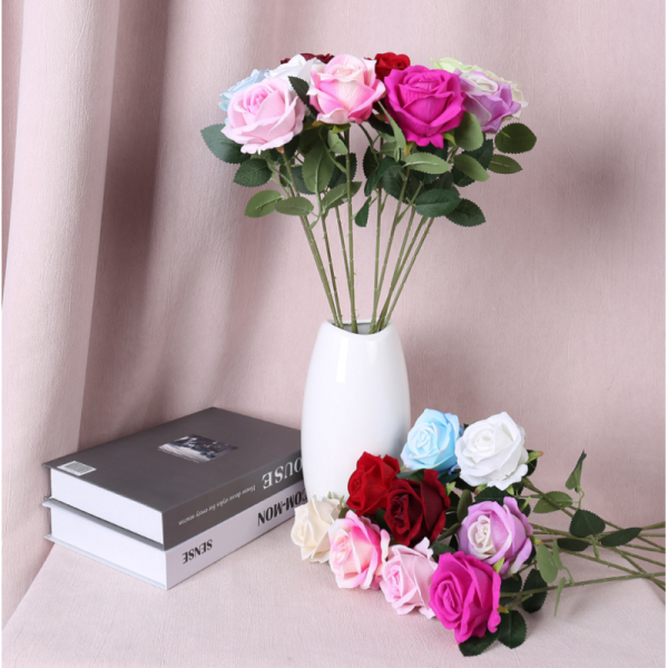Artificial rose, single-headed small pearl rose, home photo studio photography prop, artificial flower, Valentine's Day bestseller