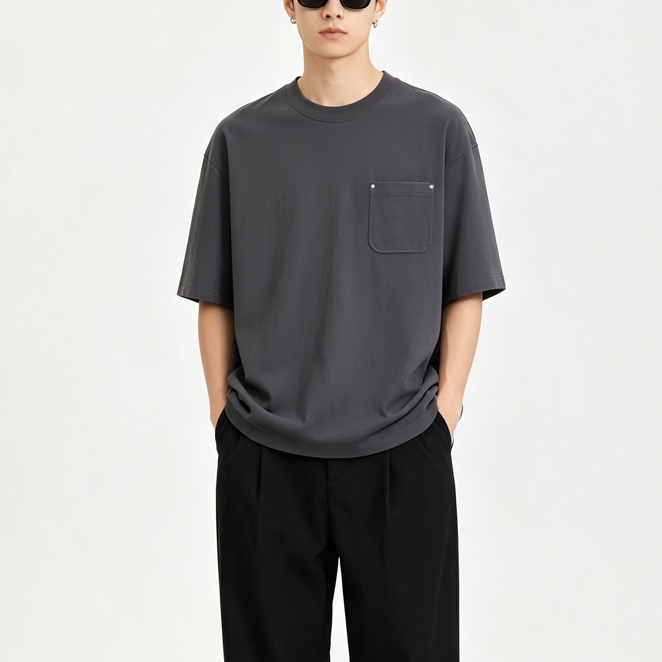 Men’s Loose Fit Cotton Pocket T-Shirt Casual Short Sleeve Solid Color Summer Top