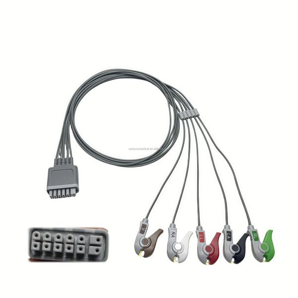 Starraymed Compatible TD60 Telemetry Five-Lead AHA ECG Lead Wire Clip-On Connector Medical Consumables CE Certified Class II