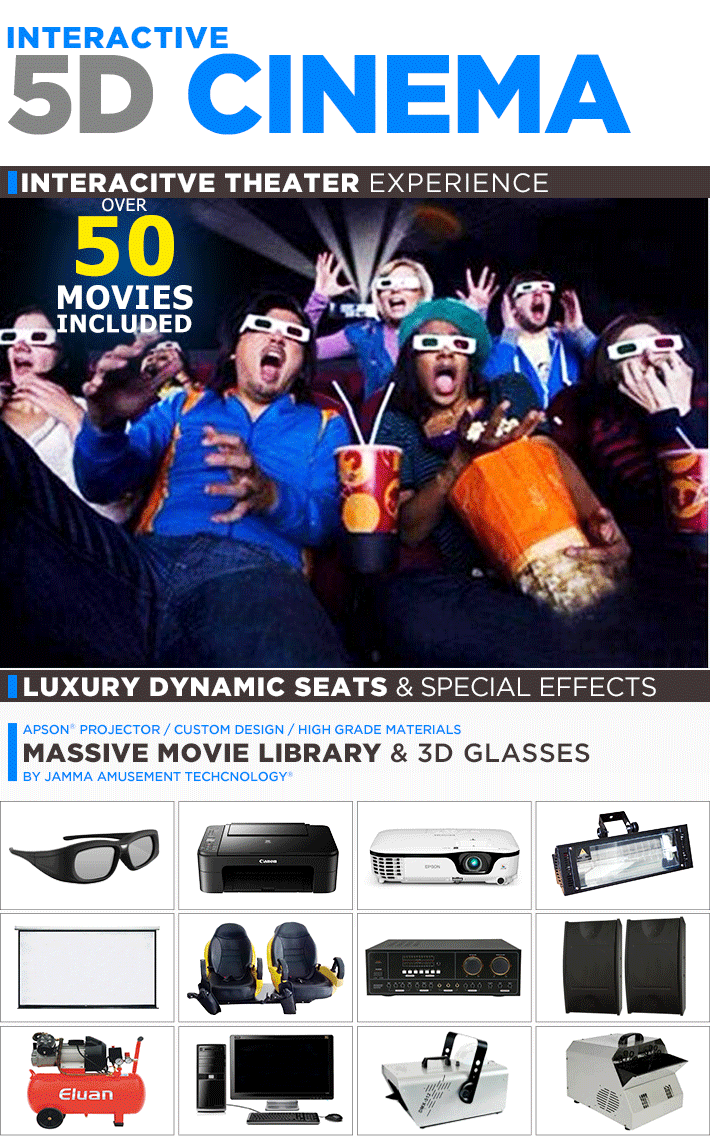 Крытая роскошь торгового центра предводительствует театр кино 5Д для 2-200 игроков