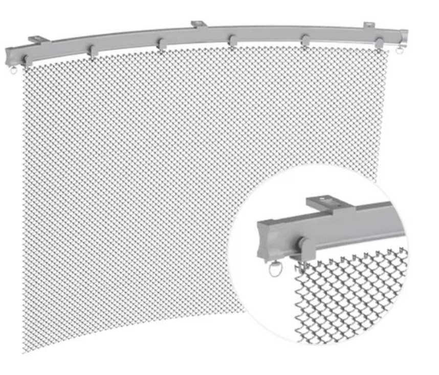 Graphite black  Aluminium Chain Link Wire Mesh coil Curtain ceiling  for Hotel or restaurant interior  architectural decoration