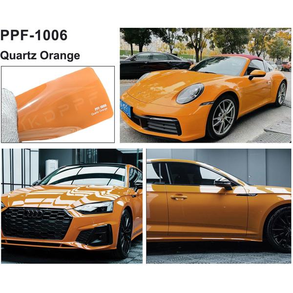 Self Adhesive Quartz Orange Color Paint Protection Film Self-Healing Hydrophobicity