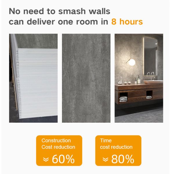 Spc Wall Panel New Pruduct 600*2440*4mm B1 Class Fireproof Spc Tile Durable Waterproof Wear Resistant LayerStone Plastic Composite Eco-Friendly Interior Decoration For Bathroom And Shower