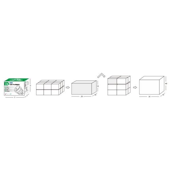 Светодиодный ступенец 1W 95lm Алюминиевый наружный водонепроницаемый 2700-6500K мини-настильный светофор