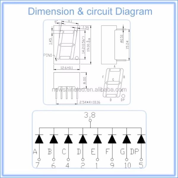 0.56 Inch 1 digit LED Seven Segment Display