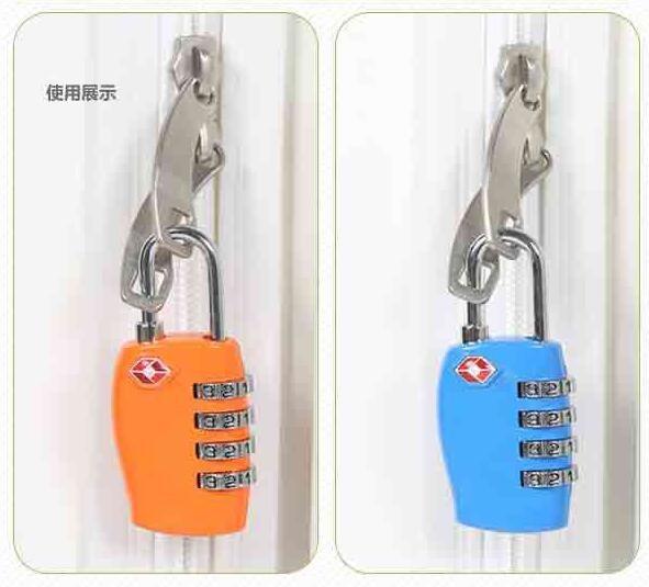 Zinc Alloy TSA 4-digital  travel lock& Fashion Design red Tsa Luggage Lock& 69.5g Tsa Bag Number Lock