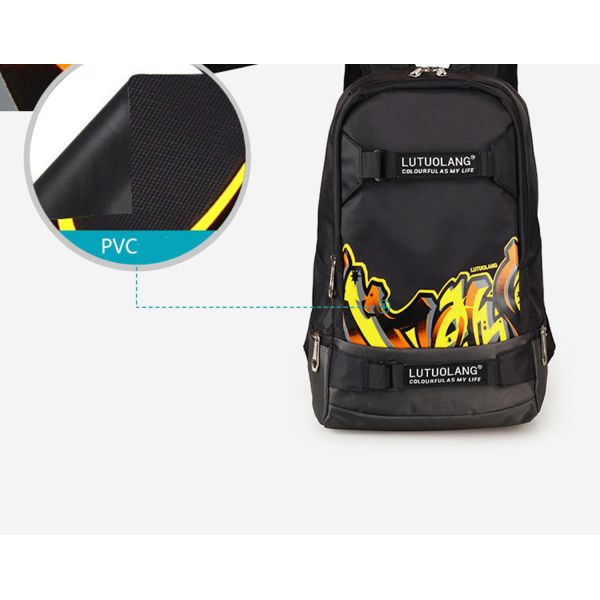 Middle school students bag sports fashion backpack men's shoulder bag printed Oxford cloth bag