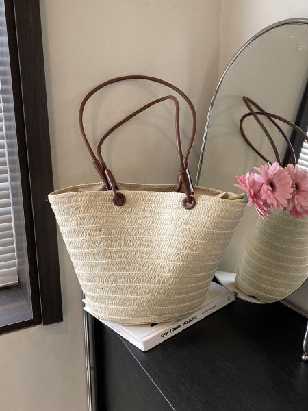 Crochet Straw Raffia Tote Bag Handmade Luxury Tote Handbag Beach Bag Handle Raffia Straw Bag Eco-Friendly New Design Crochet Tote Bag