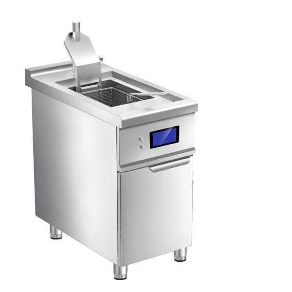 Floor Western Induction Auto-lift 1-tank Fryer with Cabinet