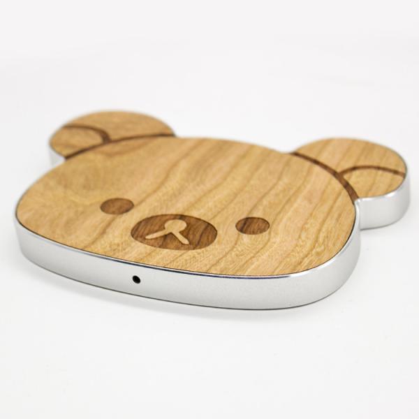 10W Wooden Wireless Charger Cellphone Usage in Cartoon / Custom Shape