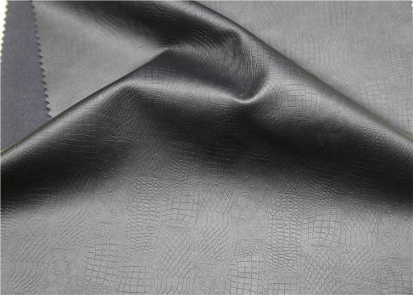 Eco - Friendly Embossed Faux Leather , Custom Black PU Leather Anti - Aging