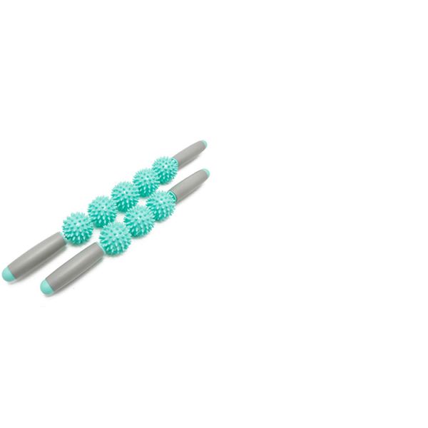 Light Blue 54cm Slipfree Massage Roller Ball Stick 3 Ball Eco Friendly PP Material