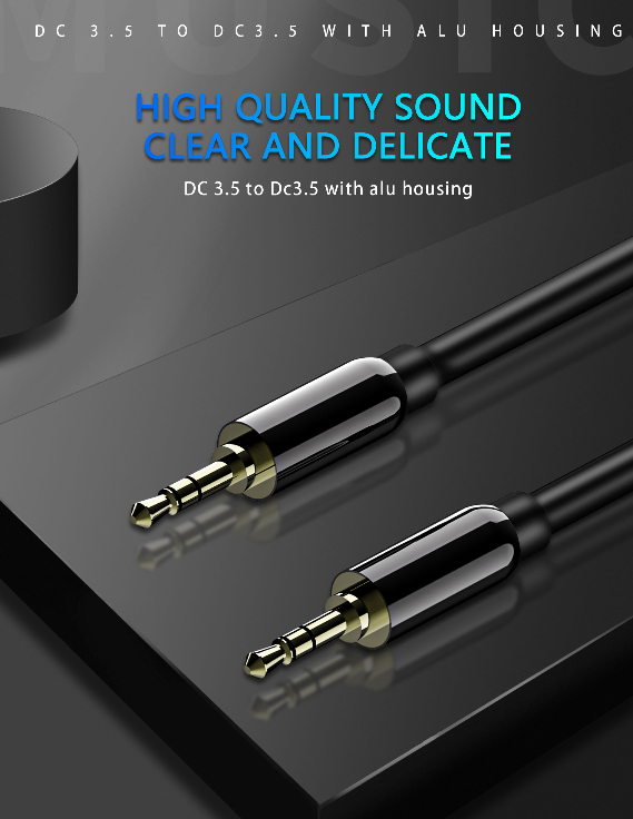 3.5mm Auxiliary Audio Cable Male To Male 10ft 3m Hi-Fi Sound Long Aux Cord For Car