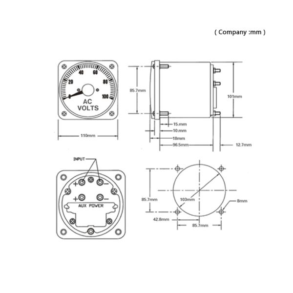 0-1250A Industrial Grade AC Amperes Meter with Analog Current Display for Marine and Power Systems