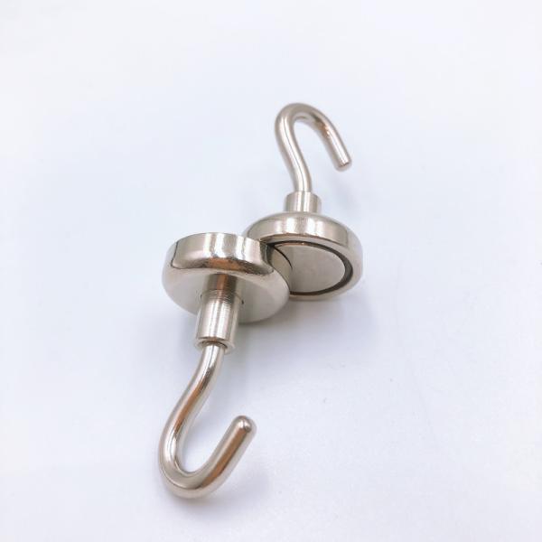 Heavy Duty Magnetic Hook N35 Neodymium Hook Magnet With Nickle Coating For Outdoor Use