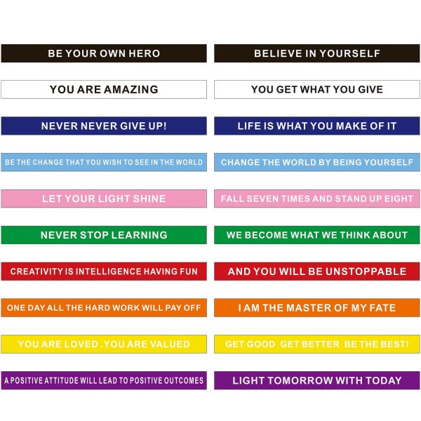 Custom Motivational Silicone Rubber Wristbands 10 Pieces Packed in OPP Bag - SGS Certified