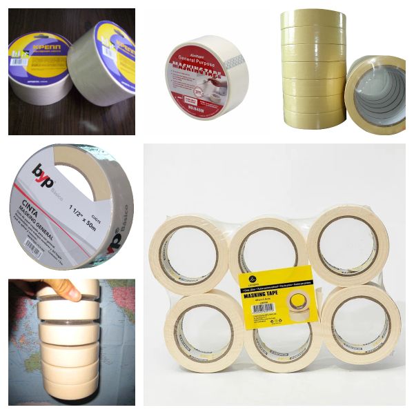 Сопротивление 60℃ температуры крепирует бумажную ленту для маскировки крася связанный тесьмой маскируя фильм