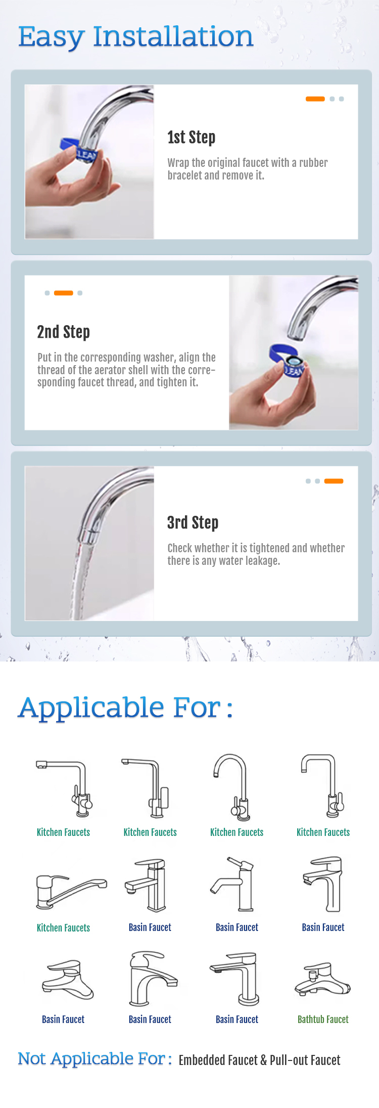 Compact Right-Angle 720 Degree Swivel Micro Nano Bubble Faucet Aerator with M22 M24 Connector