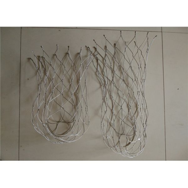 Knotted Stainless Steel Mesh Bag , Hand Woven Interlocking Wire Mesh Bag