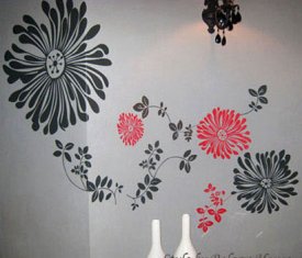 Designer Wall Flower Stickers G138, Design Wall Sticker /Decal Wall Stickers /Floral Wall Stickers