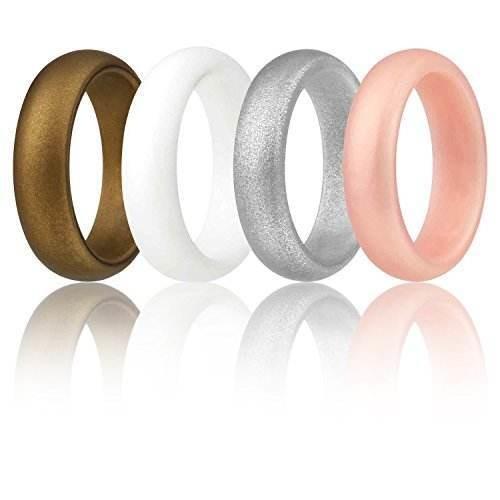 Flexible Finger Ring Metallic Silicone Wedding Rings with Moulding Processing Service