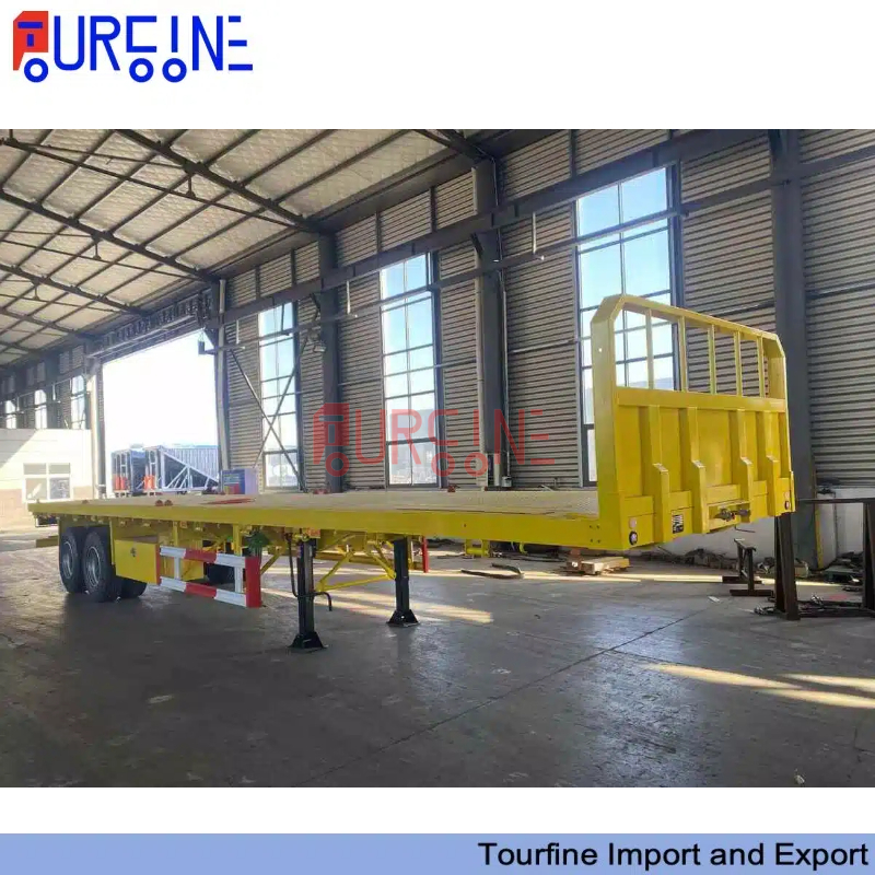 20FT 40FT Container Chassis Semi Trailer 2 Axle Shipping Container Flatbed Trailer