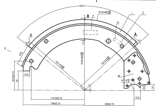 IATF16949 12.25*2.5 Inch Electric Trailer Brake Shoes For Torsion Trailer Axles