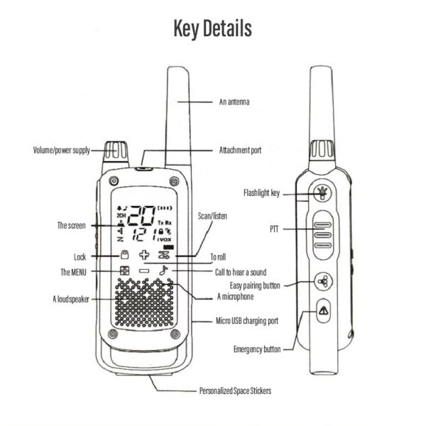 Talkie-walkie motorola Talkabout T82 Extreme Quad 5km Pmr Battery Earpiece Twin Pack Cost-effective Two-Way Radio Walkie Talkie