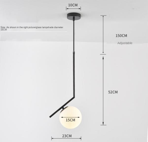 LED Pendant Lights Home Decoration Living Room Bedside Glass Black Suspension lamp(WH-GP-39)