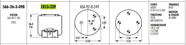 O lóbulo do rolamento da mola de ar da suspensão de Goodyear 1R13-239 grita 566263098