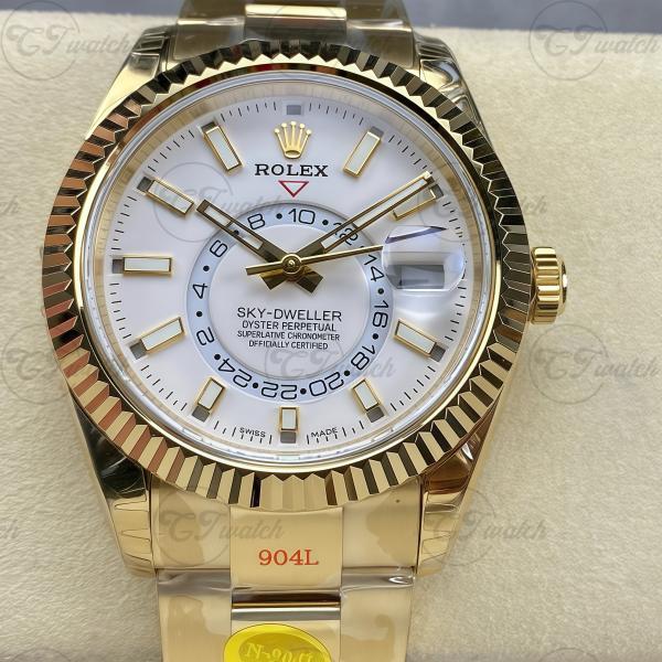 Waterproof Sky Dweller Luxury Rolex Watch Super Clone 42MM Men Automatic Watch