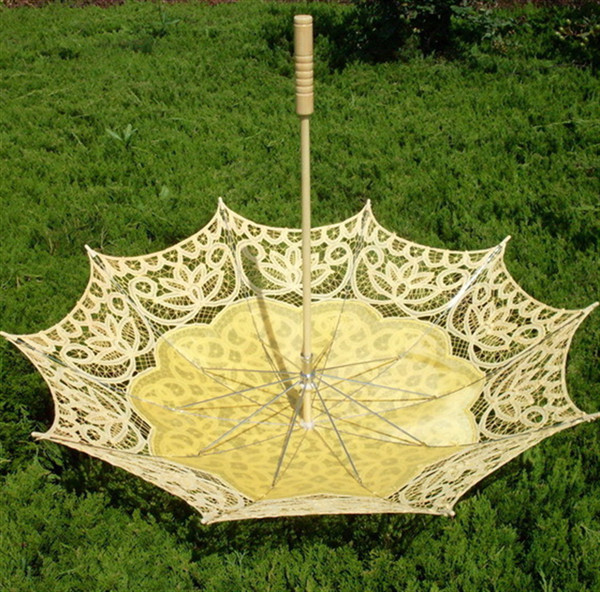 Винтажный зонтик цвета 48cm белое черного и бежевого парасоля свадьбы шнурка