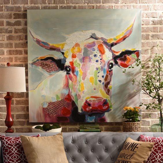 O gado home da decoração modela o ISO da lona de arte 30x40 da parede do quarto Cm aprovado