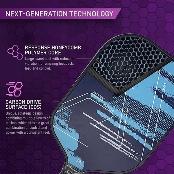 Professional Pickleball Paddle Set 2 Graphite Carbon Fiber Paddles 4 Balls 1 Bag