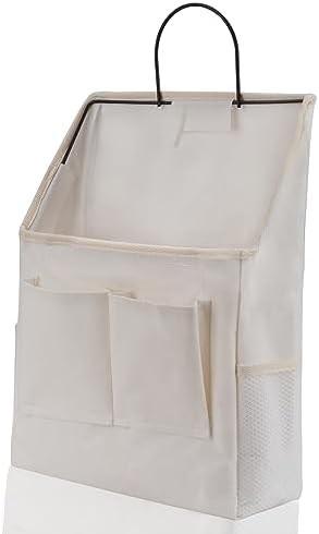 2 PACK WALL HANGING BAG ORGANIZER BASKET WITH POCKETS FOR BATHROOM BEDROOM KITCHEN DORM ROOM ESSENTIALS RV STORAGE AND