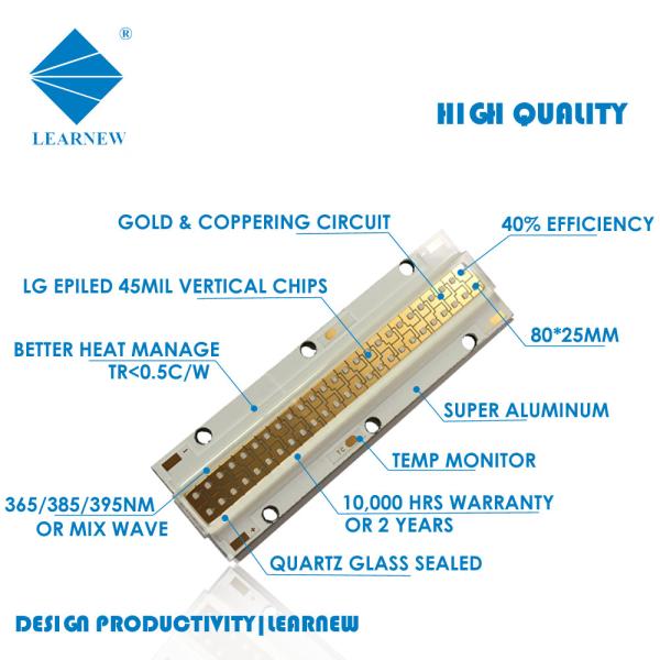 UV do diodo emissor de luz 34-38V 125W 365nm do poder superior UVA conduzido para o sistema de cura UV