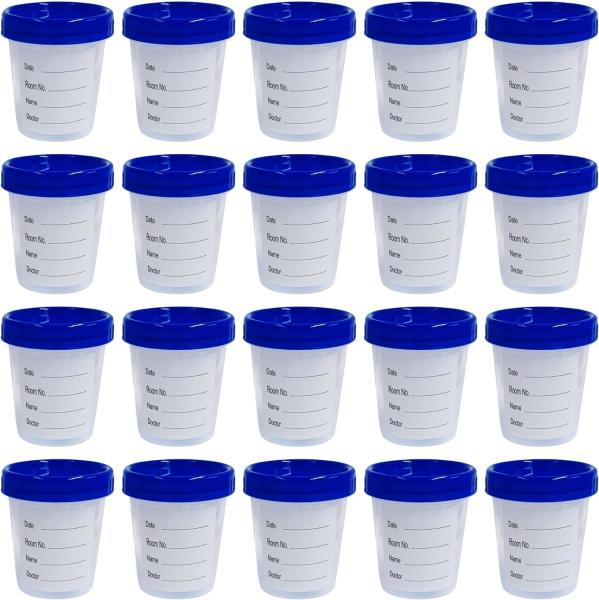 Disposable Specimen Cups| High-Grade Silicone, Sterile, Individually Wrapped Medical Cups W/Leakproof, Screw-On Lids