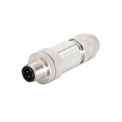 Field Wireable M12 Connector 4 Pin IP67 For Signal And Power Connections