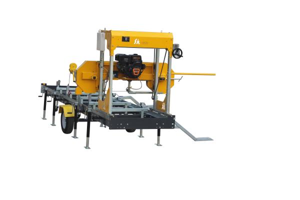 Timber Log Cutting Band Saw Mill Machine With Trailer Portable Horizontal