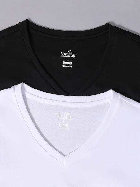 V Neck Collar Cotton Children T Shirts Summer Knitted 180gsm