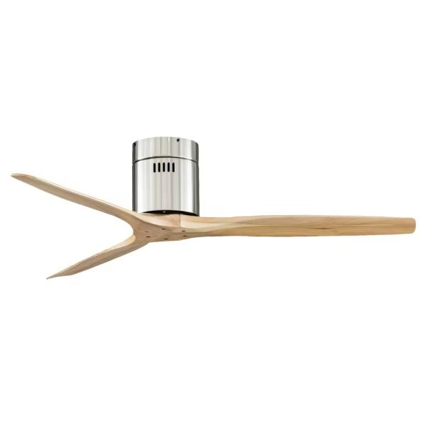 52 pouces ventilateur de lumière Ventilateur De Techo Salon intérieur Bldc Smart moderne 3 lames Ventilateur de plafond en bois avec lumière et télécommande