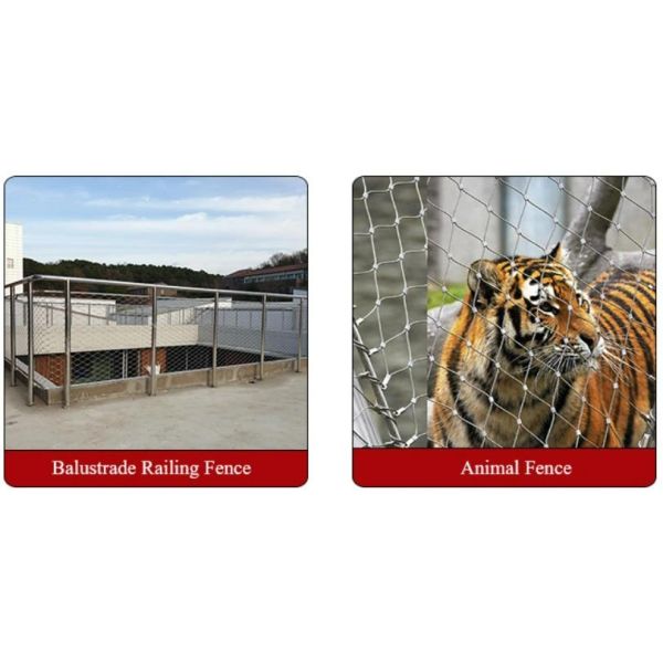 316L Construction Rope Mesh Netting Lightweight Tensile Stainless Steel Safety Rope Net