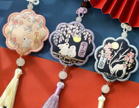 Chinese-style sachets, embroidered amulets, lucky charm pendants, tassel sachets, festival gifts, custom-made sachets