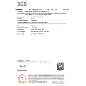 Dongguan Lanjin Optoelectronics Co., Ltd. Certifications
