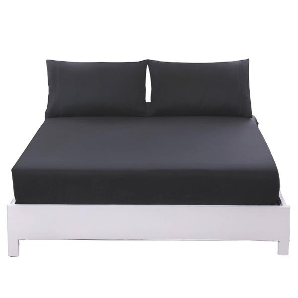 Machine Washable Plain Cotton Bed Sheet Set 233 300 400 Thread Count Plain Bedsheets