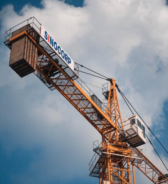 Sinocorp TZ5610-6 Hatkit 56 Meters Boom 60M Height Commercial Hammerhead Tower Crane with CE